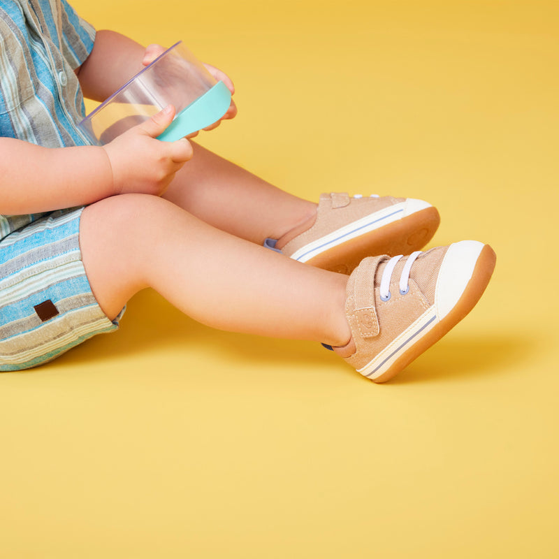 Stevie Mini First Walker Shoe - Khaki by See Kai Run