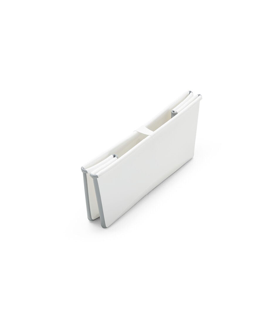 White rectangular object with a gray edge on a white background