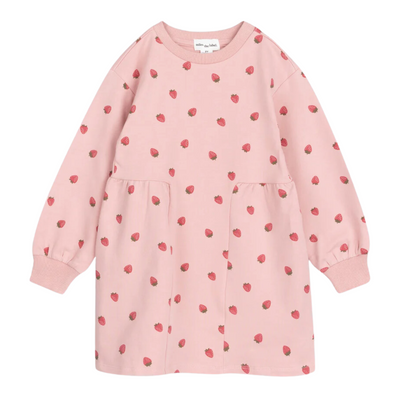 Terry Dress - Strawberry Print on Rose by miles the label.