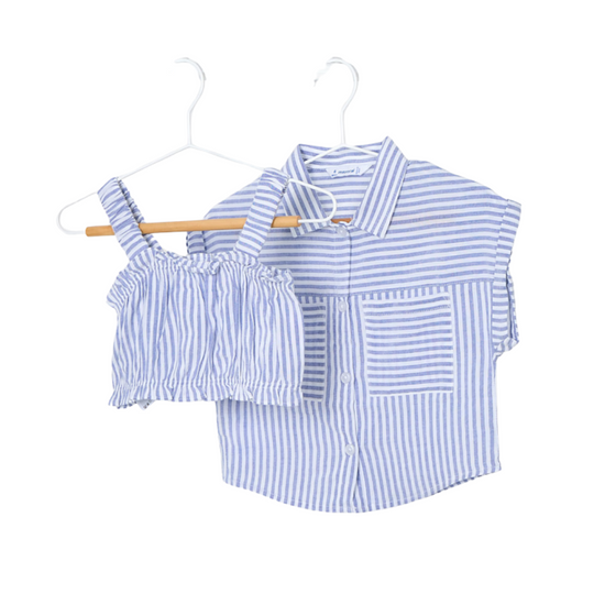 Striped Blouse with Tank Top - Indigo by Mayoral - FINAL SALE