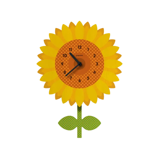 Sunflower Wood Pendulum Clock by Popclox