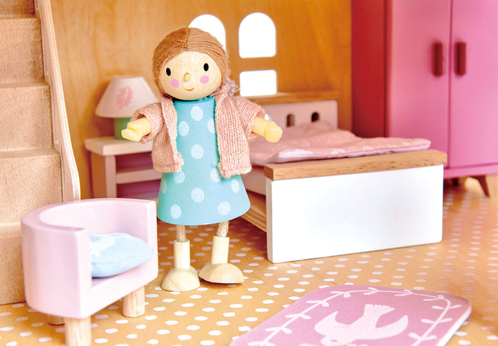 Dolls House Bedroom Wooden Furniture by Tender Leaf Toys