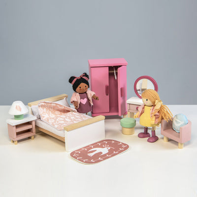 Dolls House Bedroom Wooden Furniture by Tender Leaf Toys