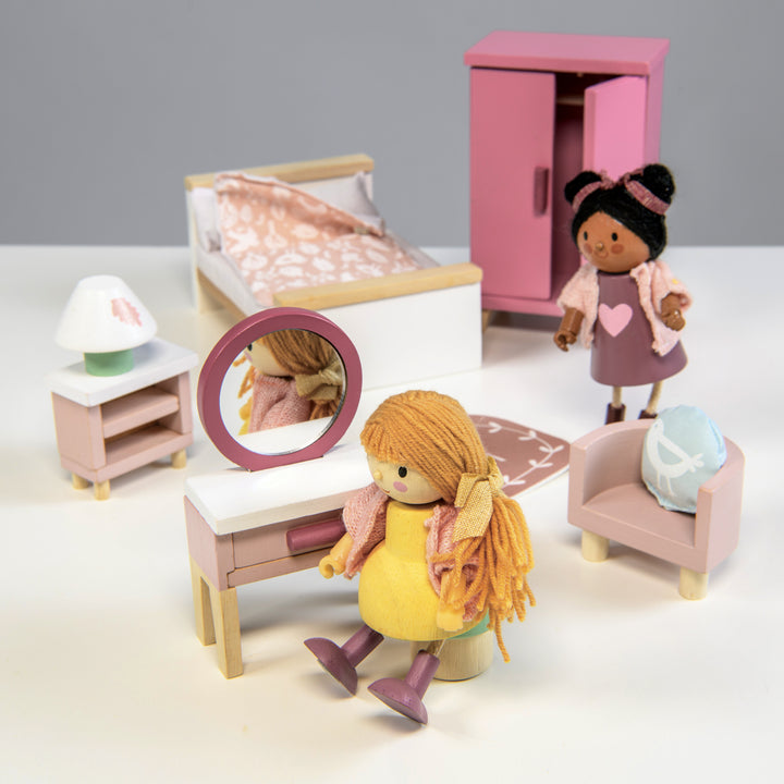 Dolls House Bedroom Wooden Furniture by Tender Leaf Toys