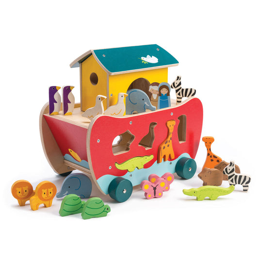 Noah's Ark Wooden Shape Sorter by Tender Leaf Toys