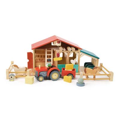 Farmyard Tractor Wooden Toy by Tender Leaf Toys