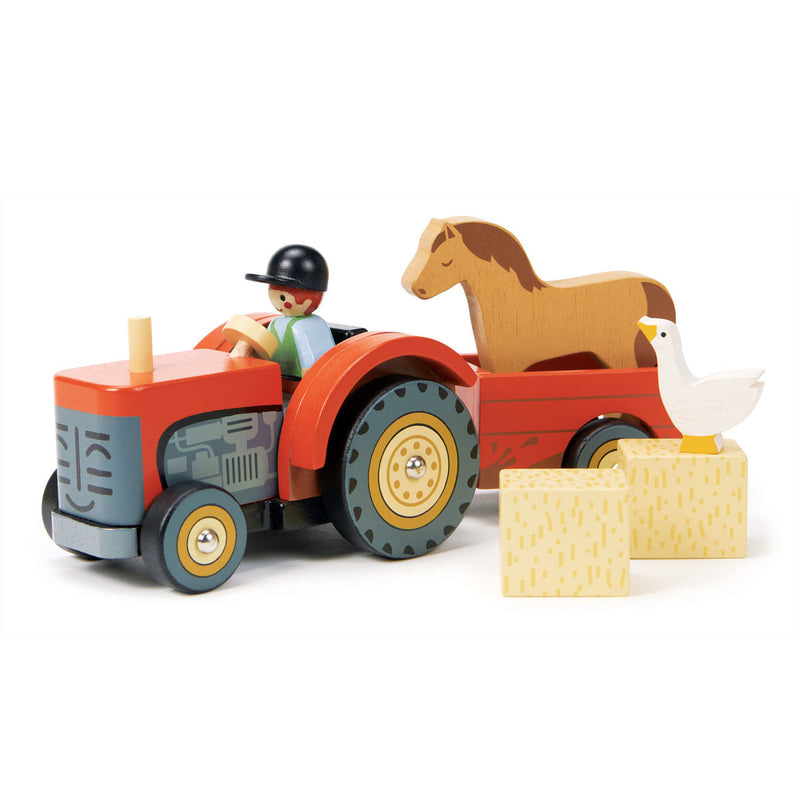 Farmyard Tractor Wooden Toy by Tender Leaf Toys
