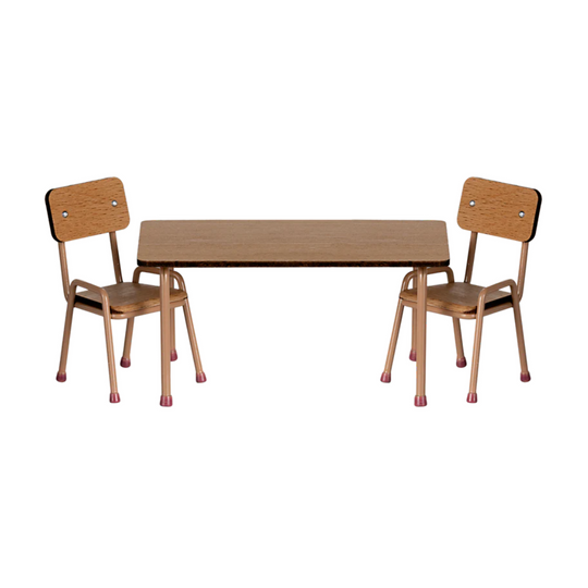 Table and Chair Set, Mouse - Dark Powder by Maileg