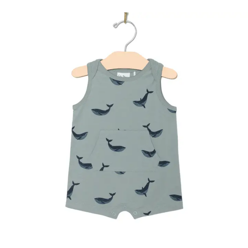 Tank Kangaroo Romper - Blue Whale by City Mouse