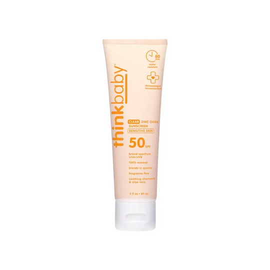 Thinkbaby Clear Zinc Sunscreen for Sensitive Skin SPF 50 - 3oz