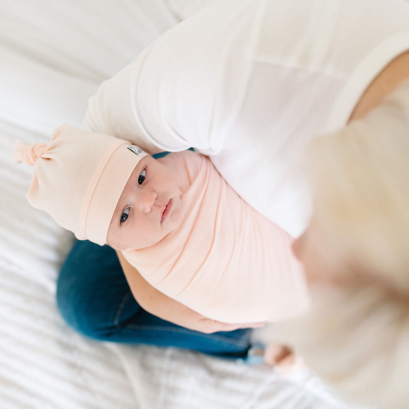 Newborn Top Knot Hat - Blush by Copper Pearl