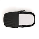 Black carrying case with handle on a white background