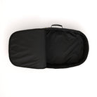 Black guitar case on a white background