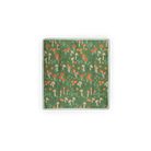 Notebook with a mushroom and flower pattern on a green background