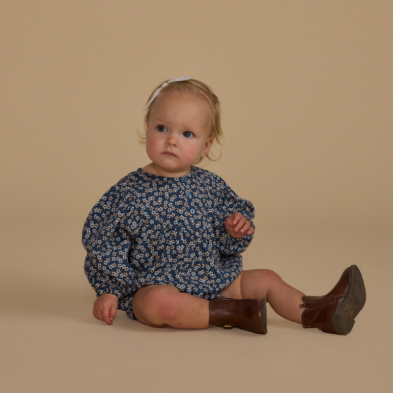 Gwen Romper Blue Floral - Indigo by Rylee + Cru