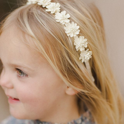 Floral Headband - Ivory by Noralee