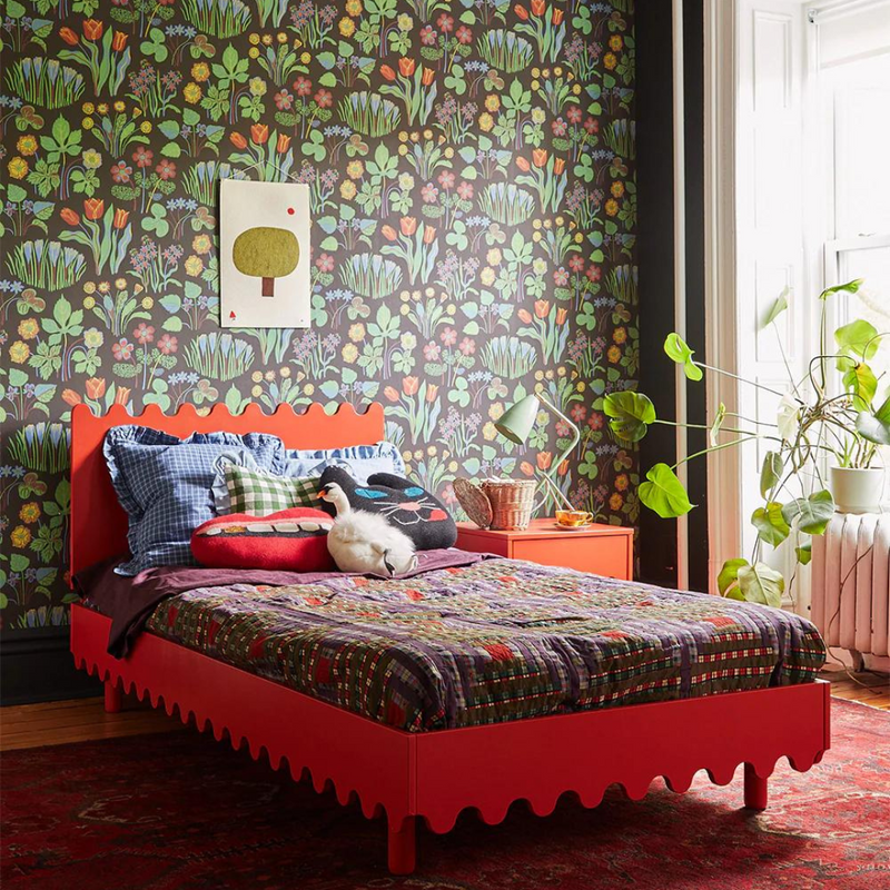 Moss Twin Bed - Red by Oeuf