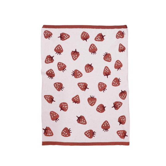 Organic Cotton Blanket - Strawberry by The Blueberry Hill