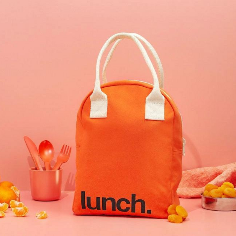 Zipper Lunch Bag - ‘Lunch’ in Poppy by Fluf