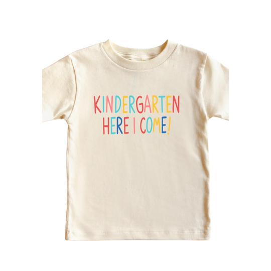 Kindergarten Here I Come! Tee - Natural by PETITRUE - FINAL SALE