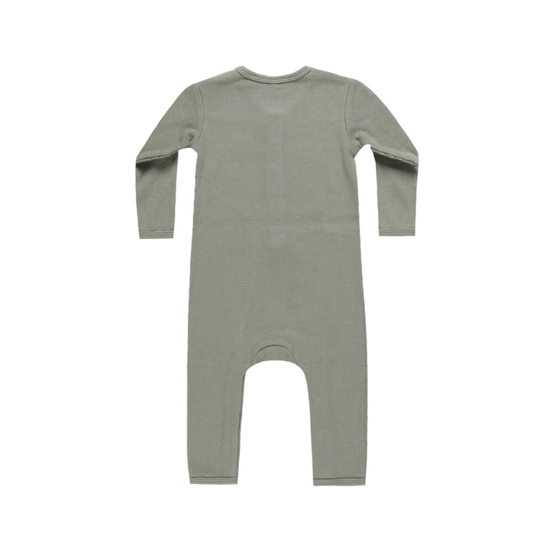 Ribbed Baby Jumpsuit - Basil by Quincy Mae