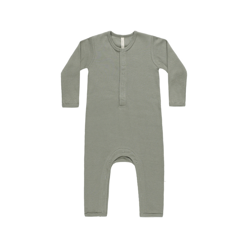 Ribbed Baby Jumpsuit - Basil by Quincy Mae