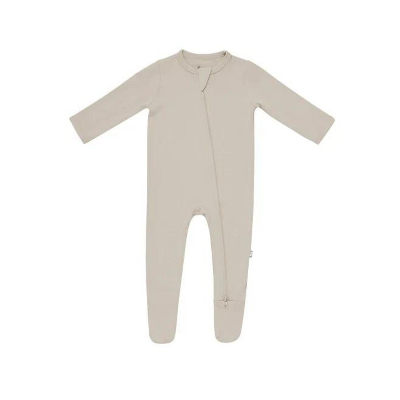 Solid Footie with Zipper - Khaki by Kyte Baby