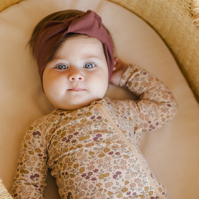 Ribbed Knotted Headband - Plum