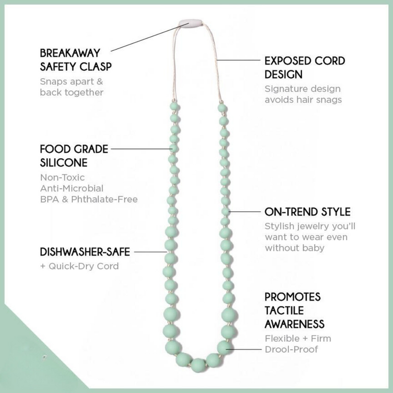 Audrey Teething Necklace - Mint by Goobie Baby