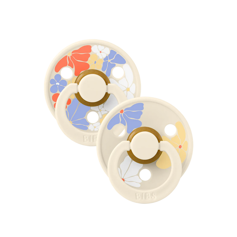 Bibs Studio Colour Pacifier 2 Pack Morning Bloom - Ivory Mix