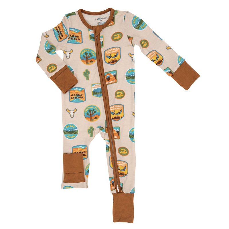 Bamboo 2 Way Zipper Romper - National Parks Patches Southwest by Angel Dear