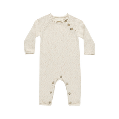 Cozy Heather Knit Jumpsuit - Speckled Natural by Quincy Mae