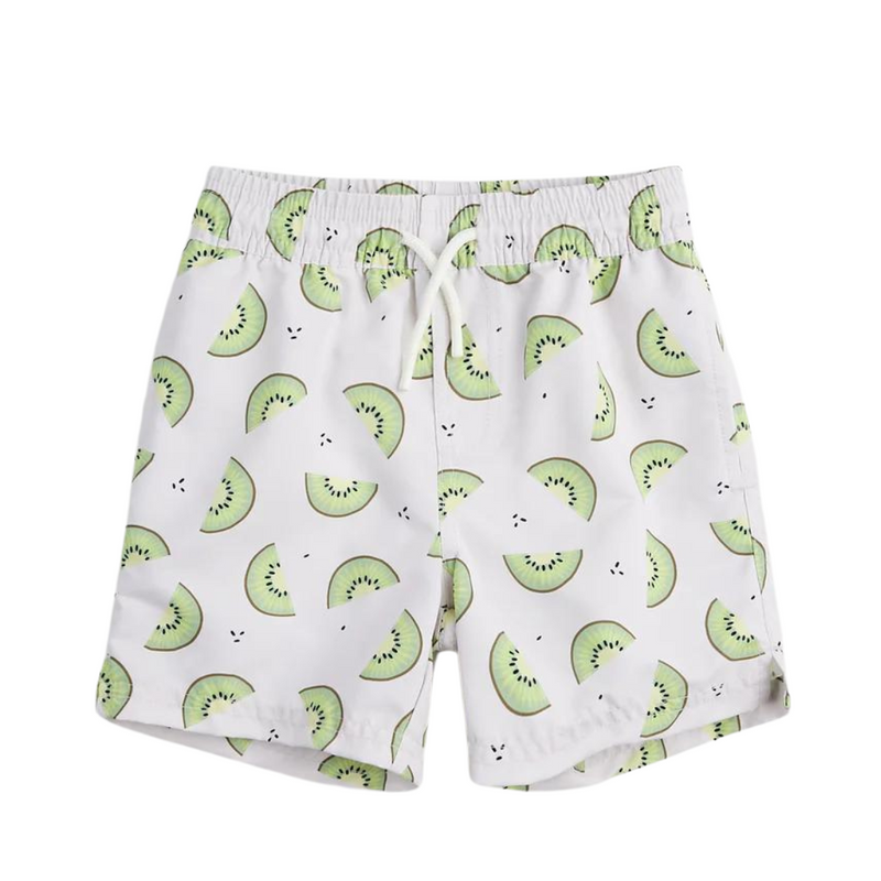 Swim Trunks - Kiwi Print on Creme by Petit Lem