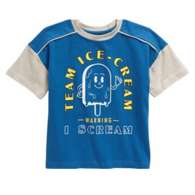 Team Ice Cream Colourblock Tee - Electric Blue by Tiny Tribe FINAL SALE