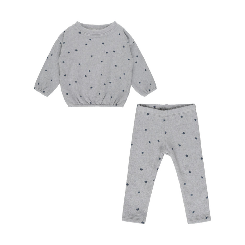 Spongey Knit Set Blue Stars - Dusty Blue by Rylee + Cru