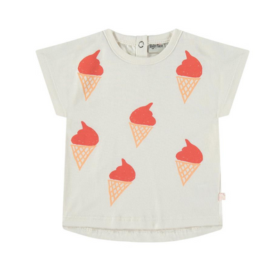 Ice Cream Cone Short Sleeve Tee - Ivory by Babyface - FINAL SALE