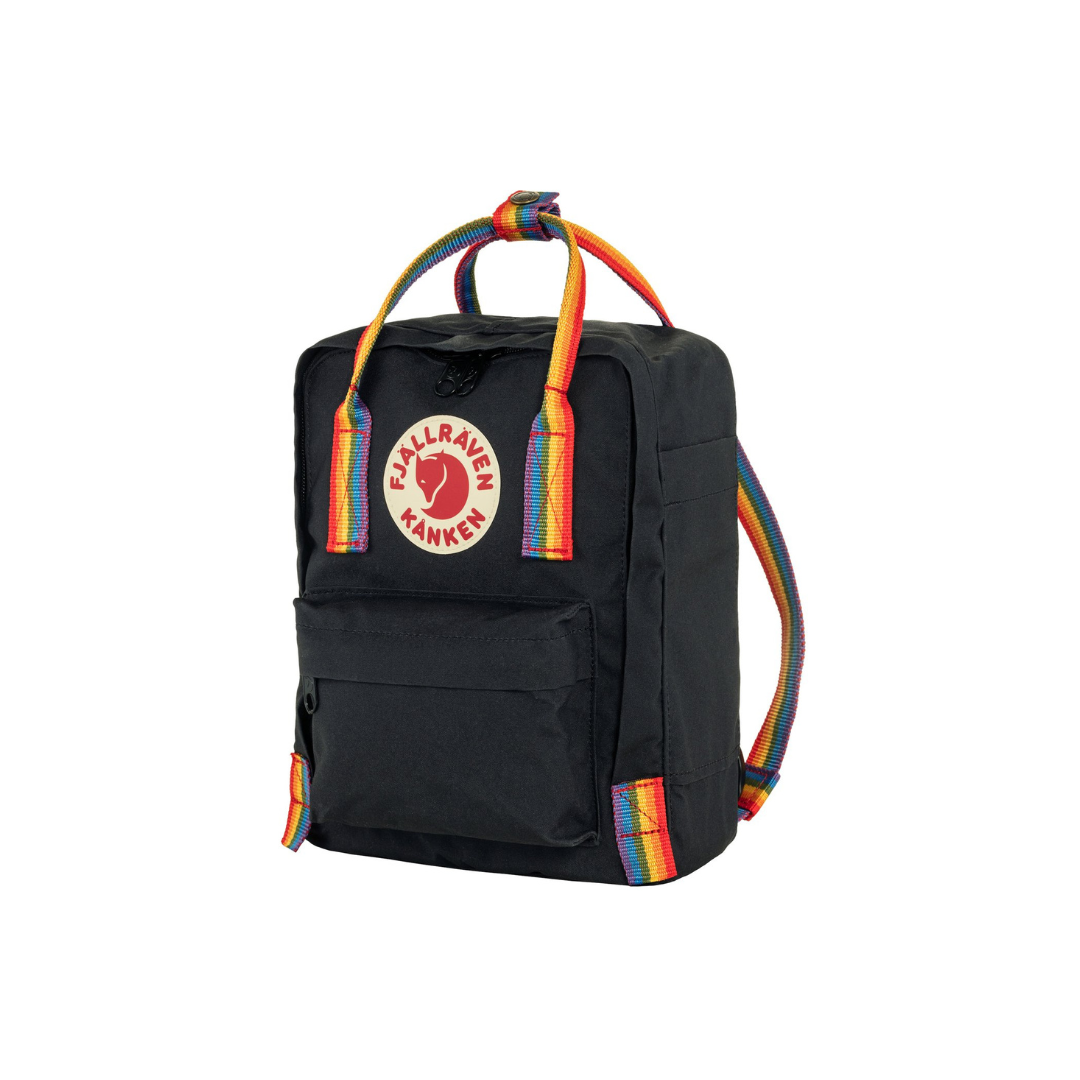 Kanken Rainbow Mini Backpack Black by Fjallraven Pacifier Kids Boutique