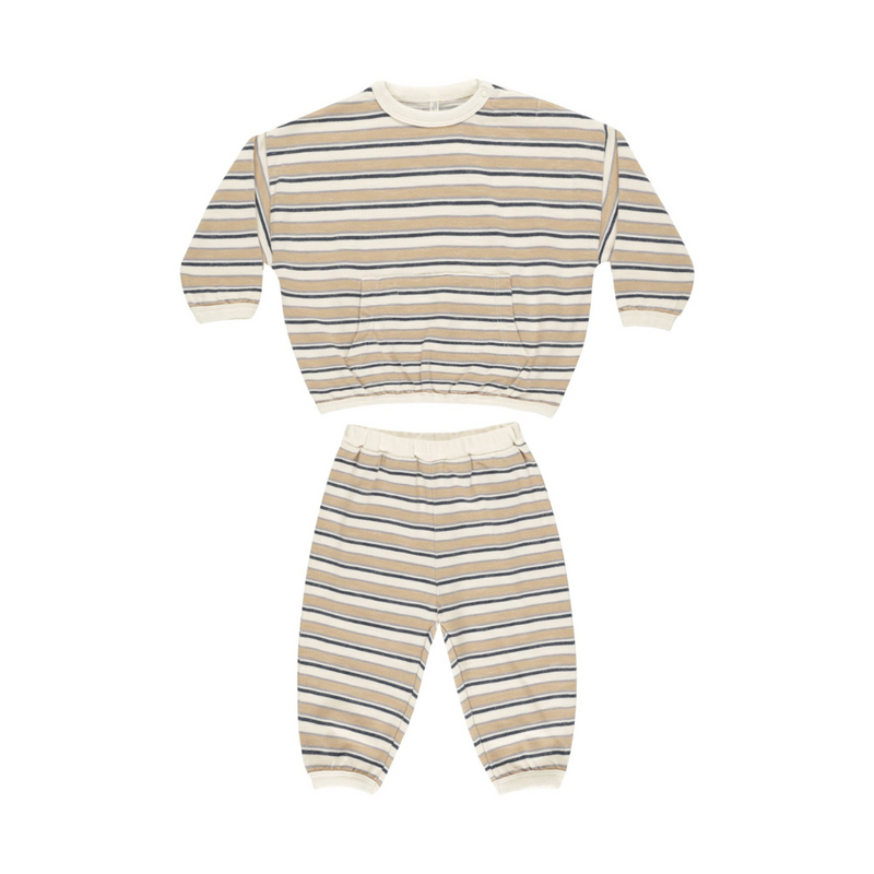 Relaxed Set Blue Vintage Stripe - Natural by Rylee + Cru - FINAL SALE