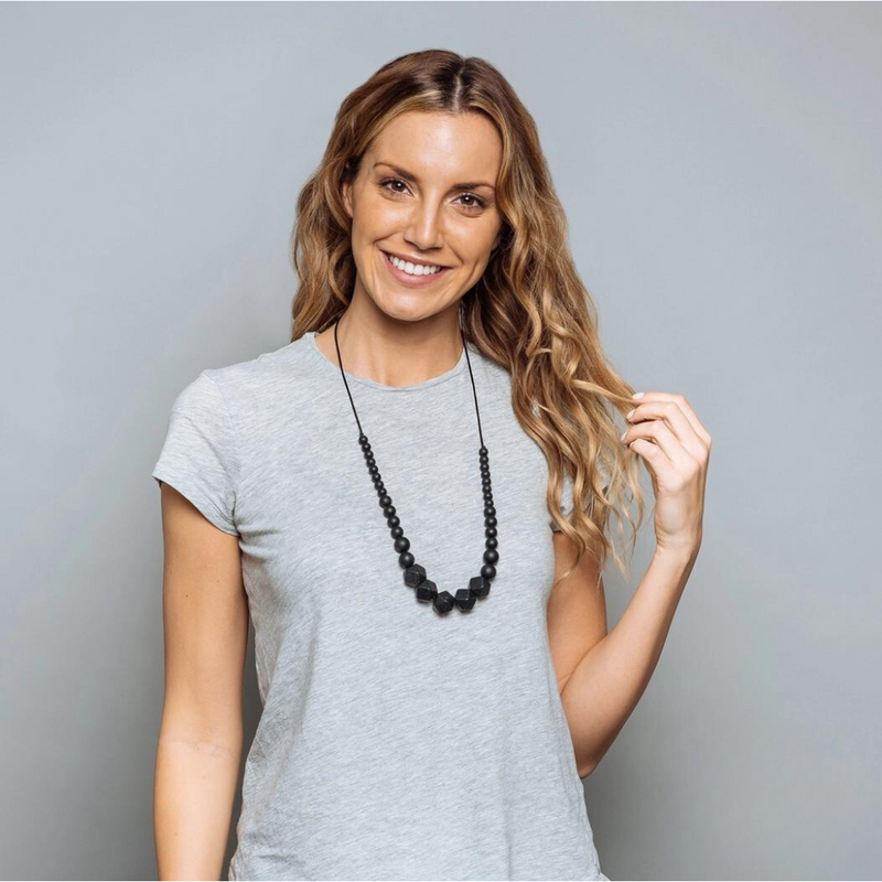 Madison Teething Necklace - Black by Goobie Baby