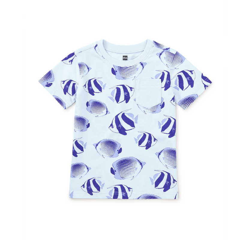 Printed Pocket Tee - Angelfish by Tea Collection FINAL SALE