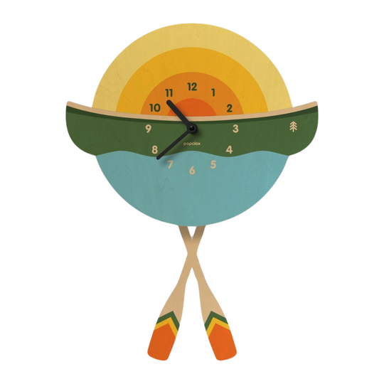 Canoe Wood Pendulum Clock by Popclox