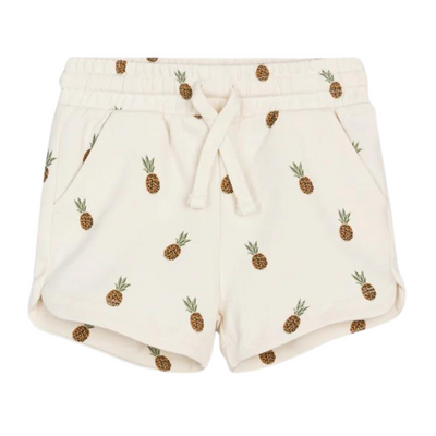 Terry Shorts - Wild Pineapples Print on Crème by miles the label.