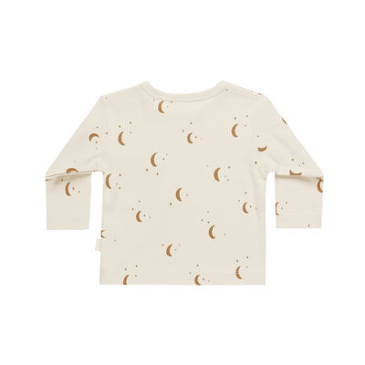 Long Sleeve Pocket Tee  - Moon - Natural by Quincy Mae