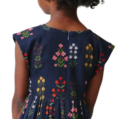 Peachy Dress - Navy Field Floral by Pink Chicken