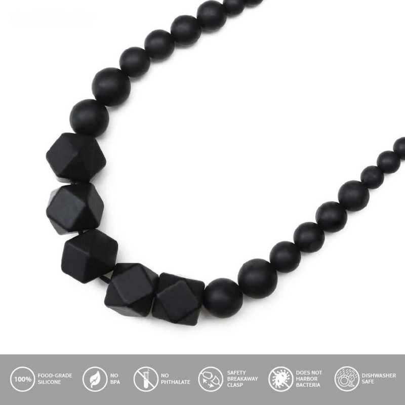 Madison Teething Necklace - Black by Goobie Baby