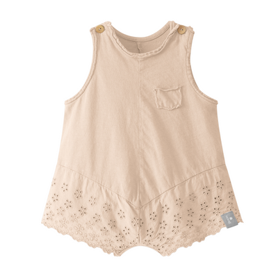English Embroidery Romper - Taupe by Snug