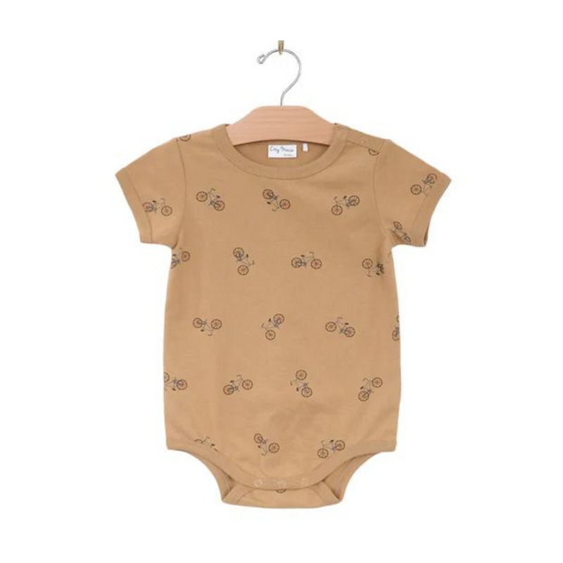 Bikes Short Sleeve Bodysuit - Saffron by City Mouse