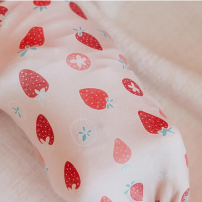 Knit Swaddle Blanket - Strawberry by Copper Pearl