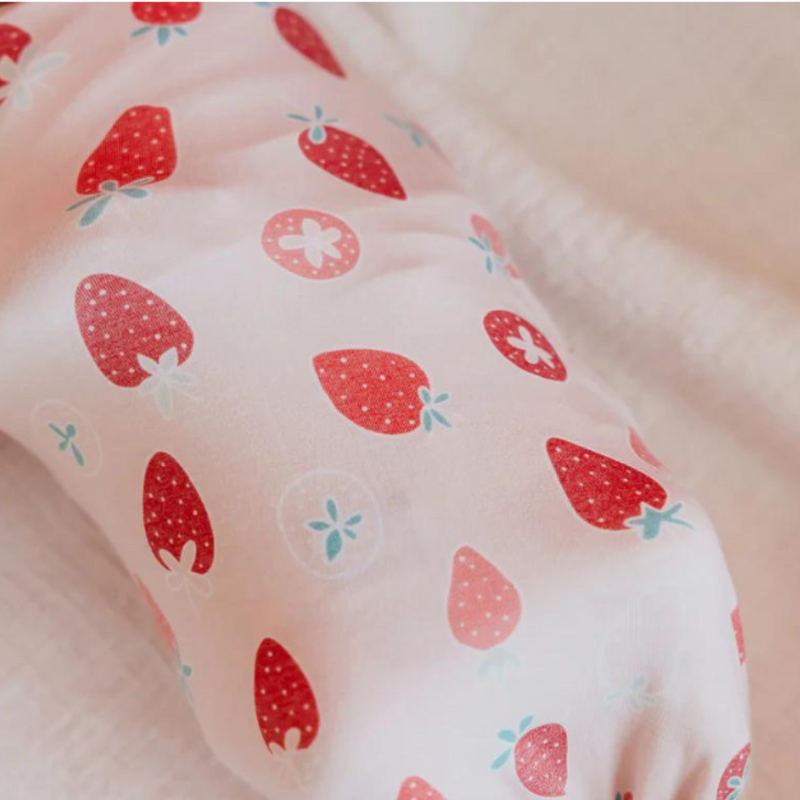 Knit Swaddle Blanket - Strawberry by Copper Pearl