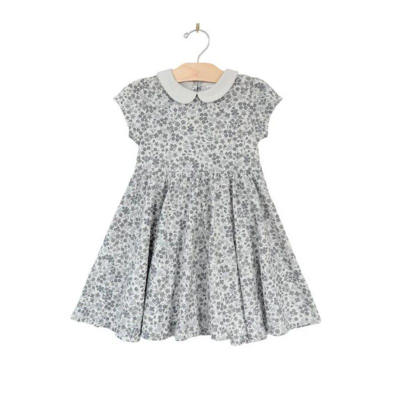 Calico Floral Collar Twirl Dress - Robin&